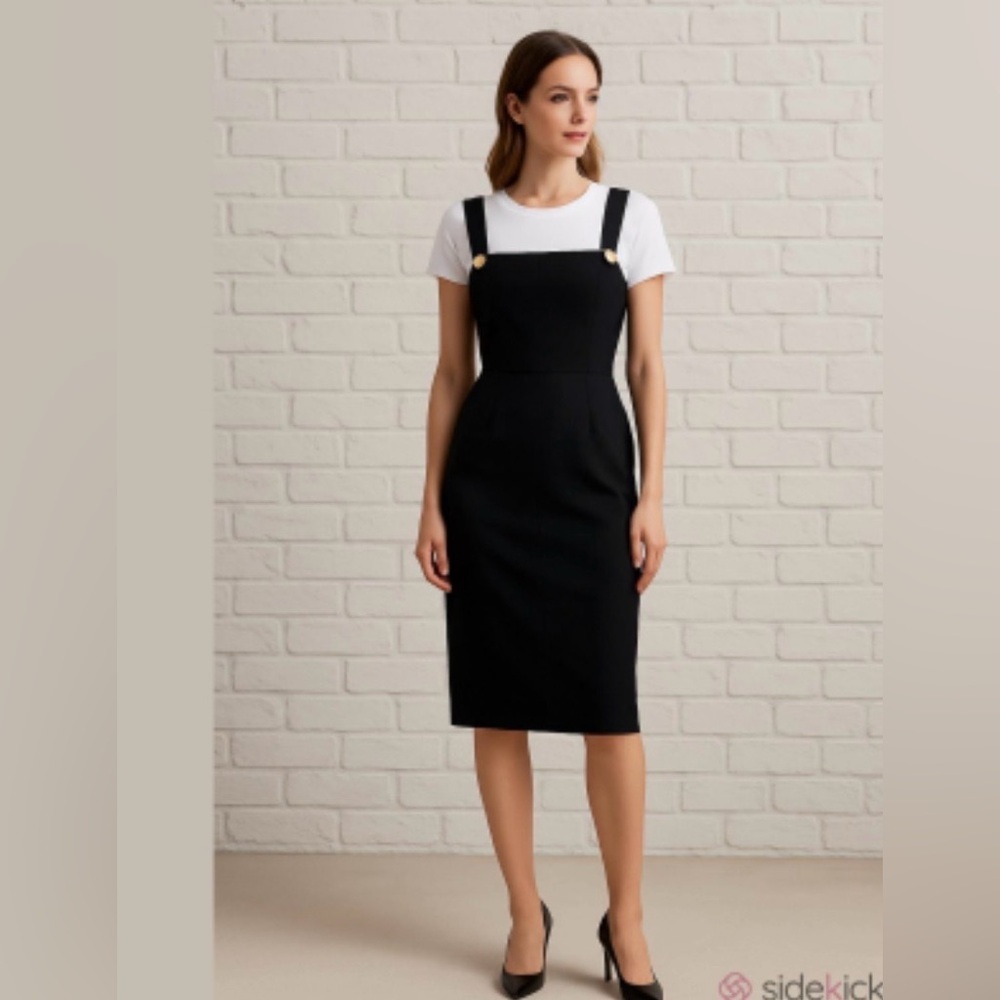 J. Crew NWT Women's Stretch Linen-blend Sheath Dress in Black Size  2